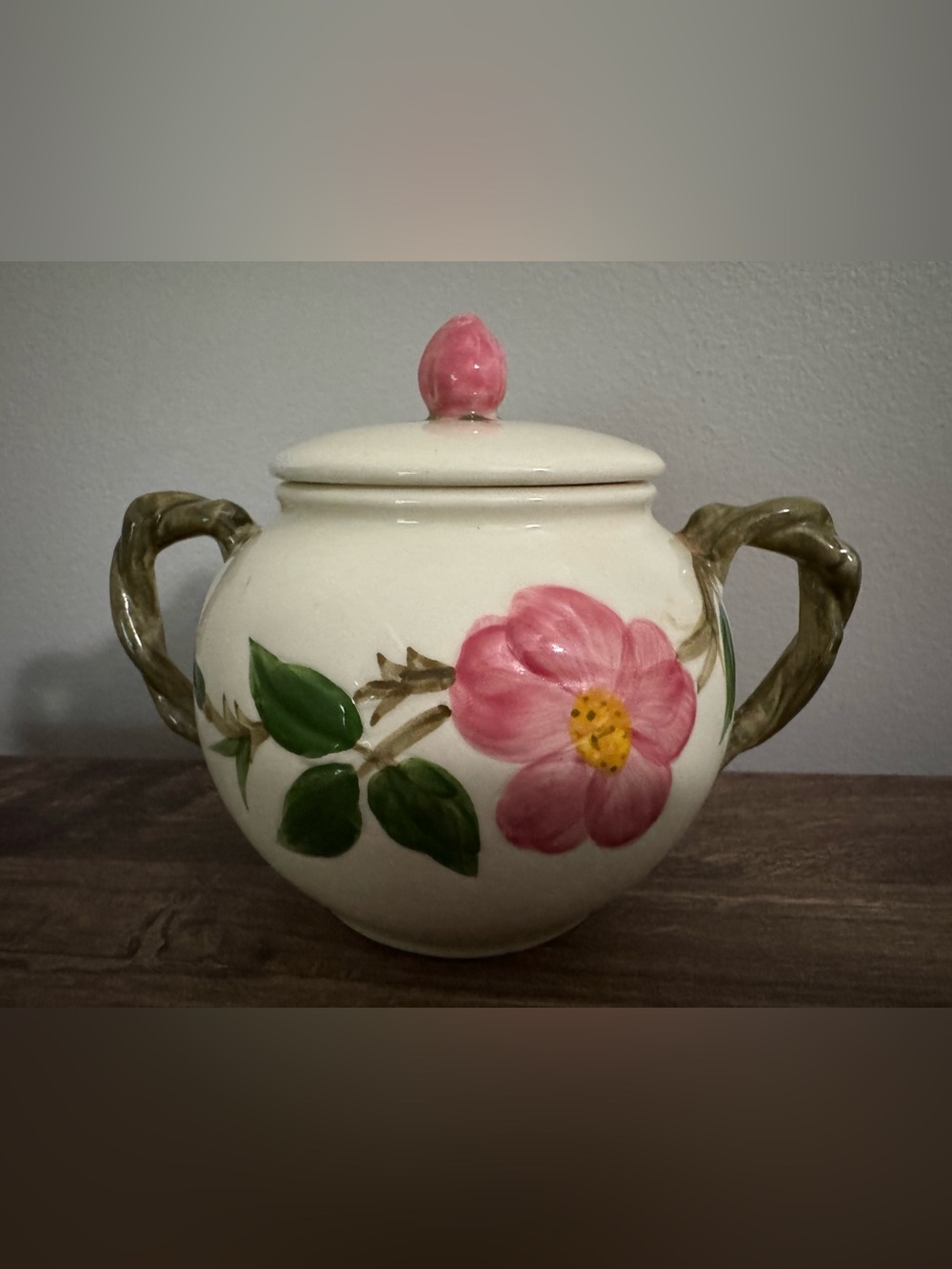 Vintage Franciscan Ware Desert Rose Covered Sugar Bowl with Lid 4"